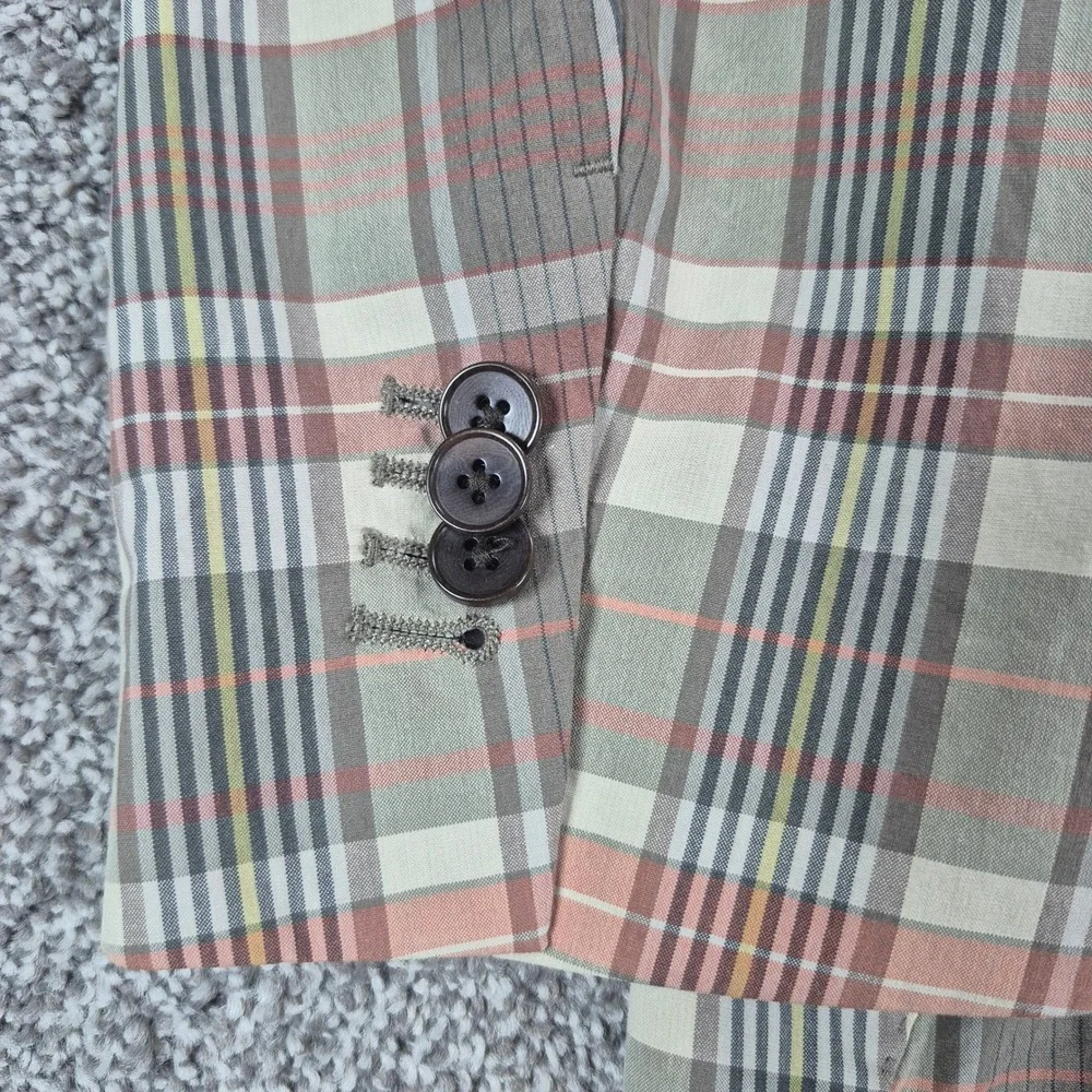 Banana Republic Blazer Mens 38S Emmetex Madras Shabby Chic Plaid Unstructured
